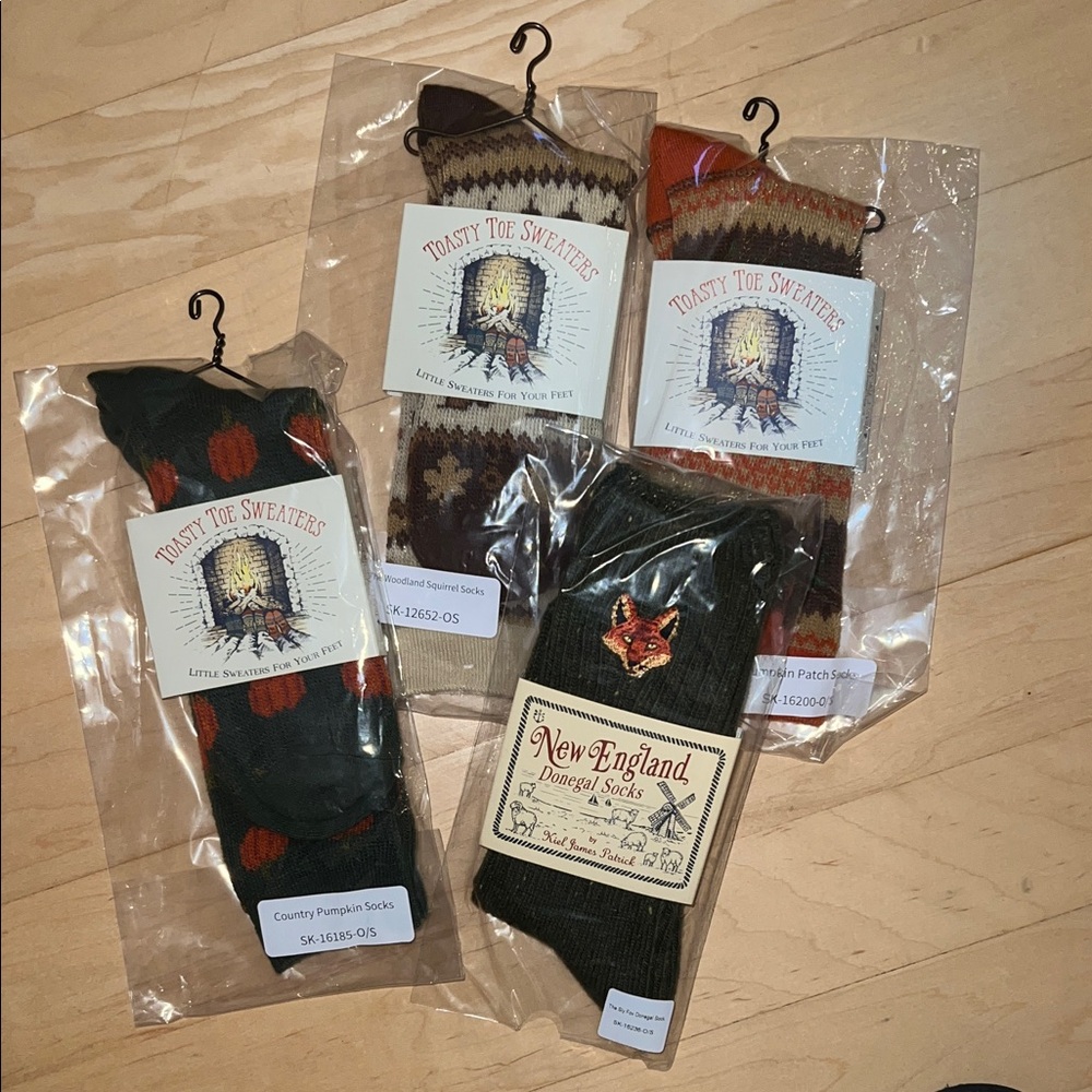 New Kiel James Patrick KJP Toasty Toe Sweaters Socks- Autumn & Winter Hues